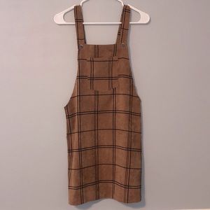 Corduroy tartan overall dress